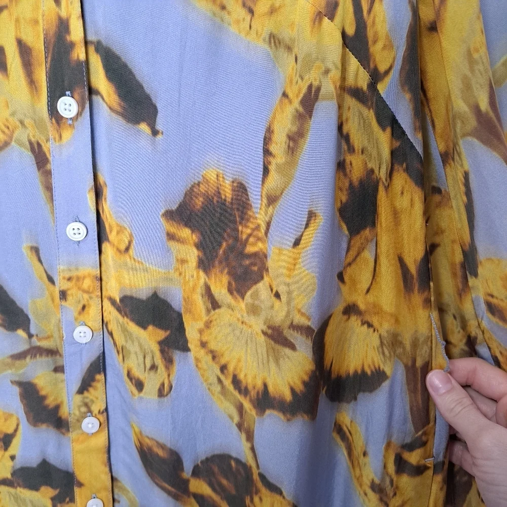 J.Crew Long Amelia Shirt Dress Floral Drapey Viscose Twill NWT XS - Picture 6 of 6